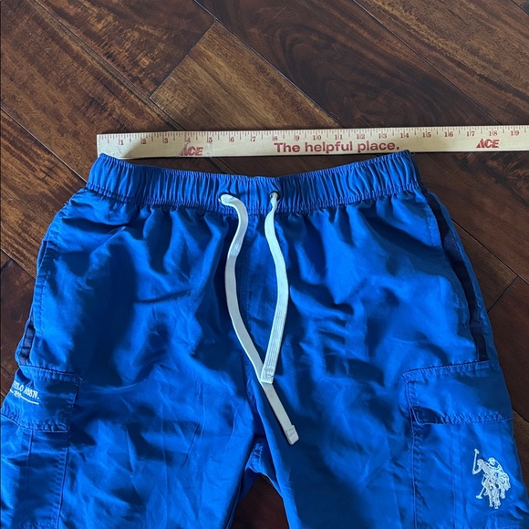Polo Assn | Mountain Blue cargo Swim Shorts with White Drawstring - Picture 10 of 13